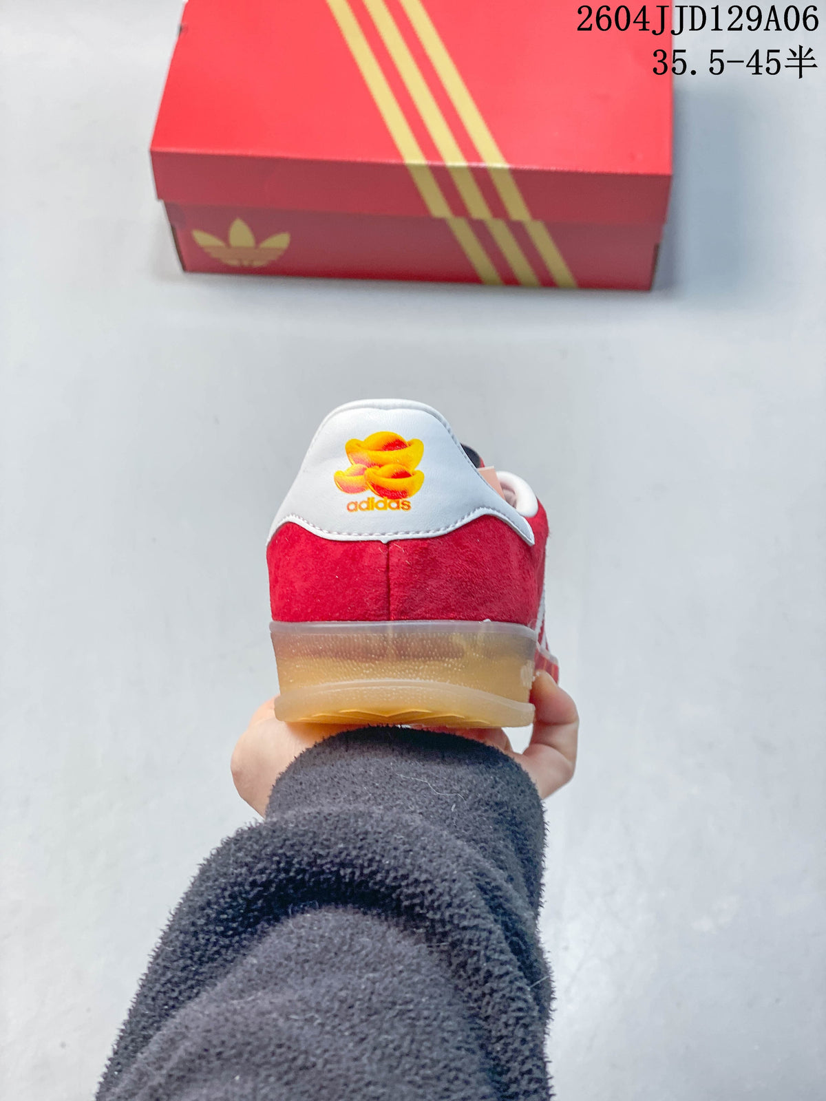 adidas Gazelle Low-Top Sneakers Red and White