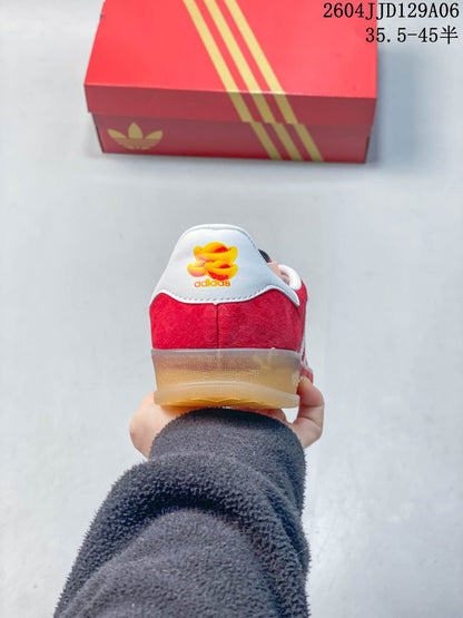 adidas Gazelle Low-Top Sneakers Red and White