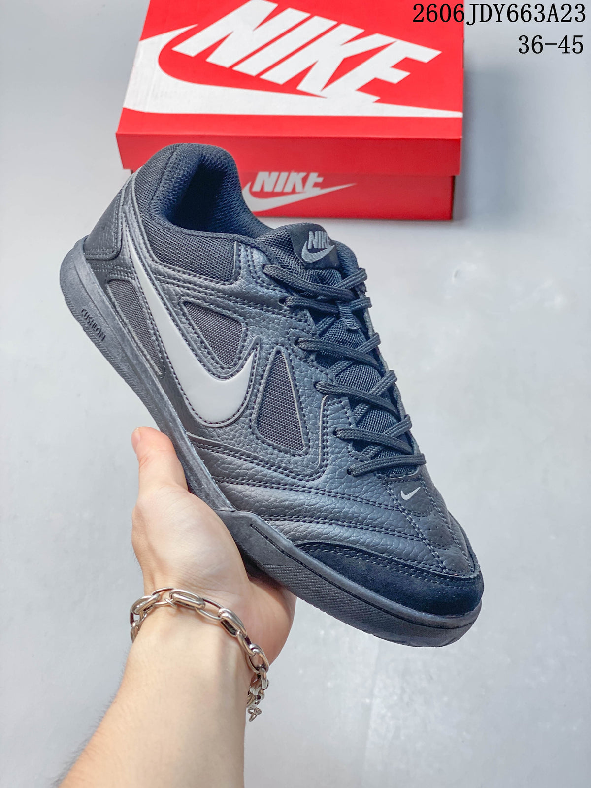 Nike Gato Low-Top Sneakers in White and Red