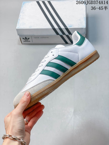adidas Originals Samba Vegan OG SPD Low-Top Sneakers, White and Green