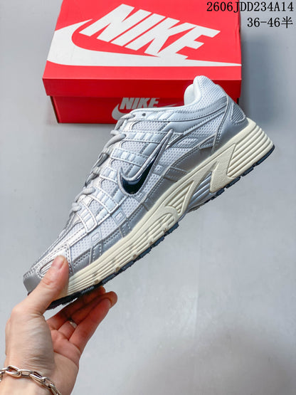 Nike P-6000 Silver Retro Low-Top Sneakers
