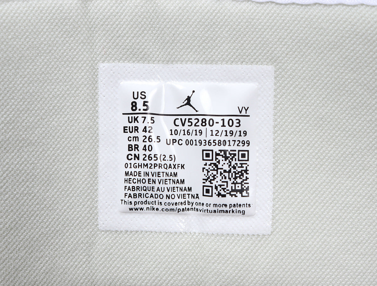 Interior size label showing US 8.5, UK 7.5, EUR 42, CM 26.5, and style code CV5280-103.