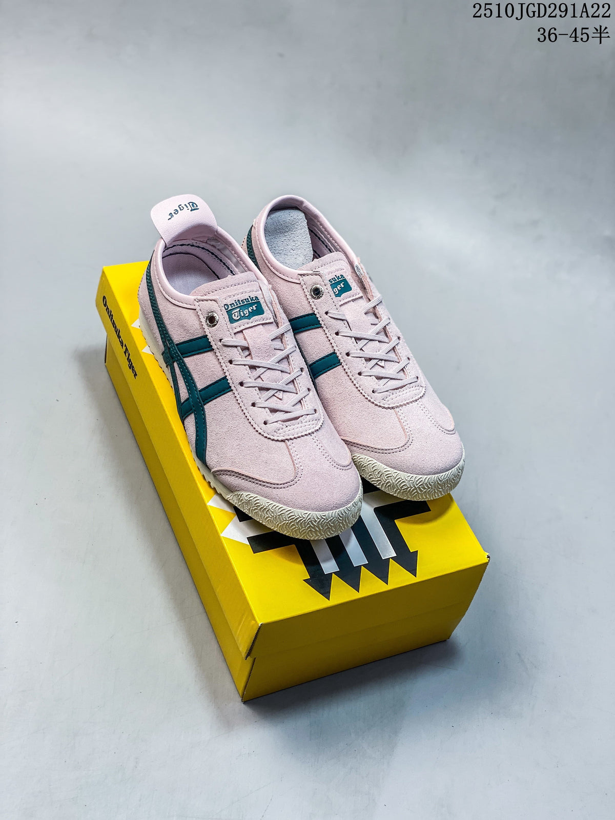 Onitsuka Tiger Pink and Teal Lace-Up Sneakers