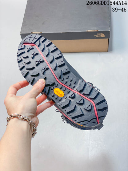 The North Face Verto Alpine Mid Hiking Boots, Red and Gray