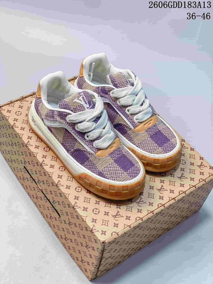 Louis Vuitton Tilted Low Sneakers in Purple Check