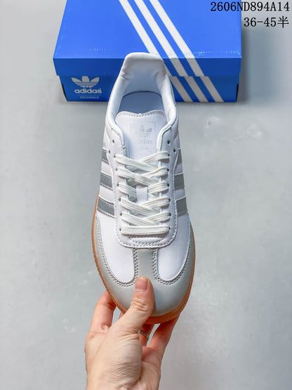 adidas Originals Samba OG White Silver Gum Sole Sneakers