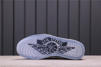 Outsole view showing translucent rubber and a printed winged basketball graphic.