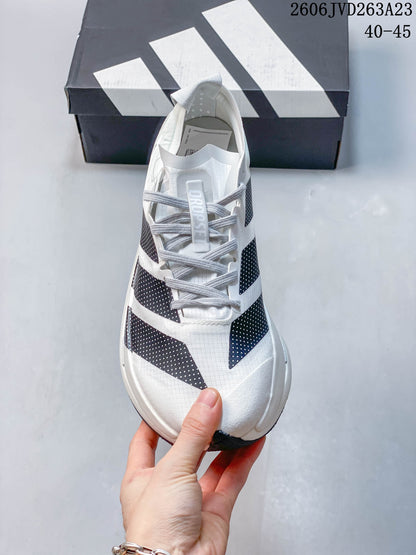 Adidas Adizero Dropset Elite Running Shoes, White/Black