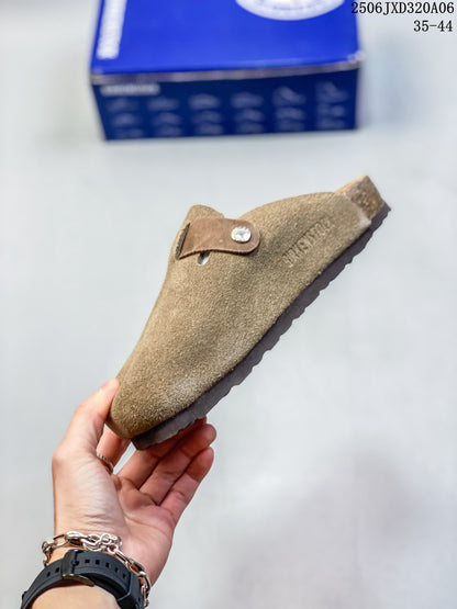 Birkenstock Boston Suede Clog in Taupe