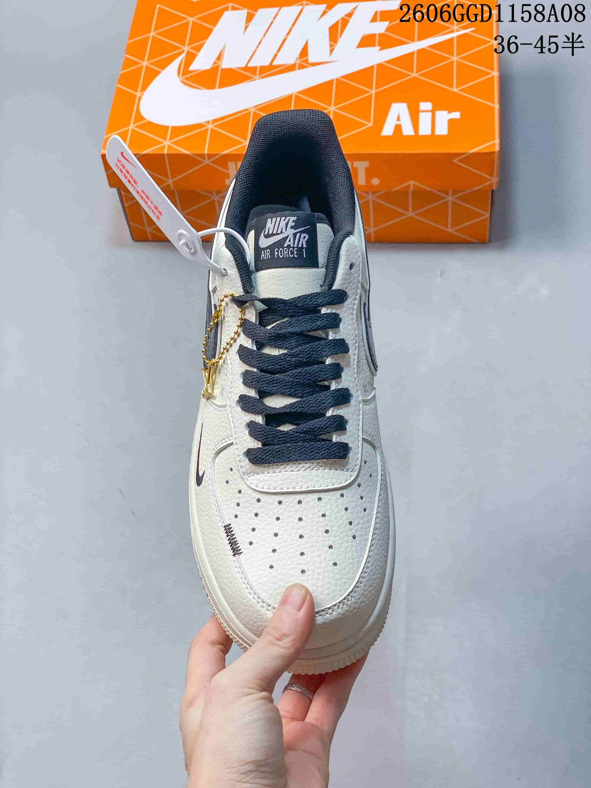 Nike Air Force 1 Low Cream and Navy Sneakers