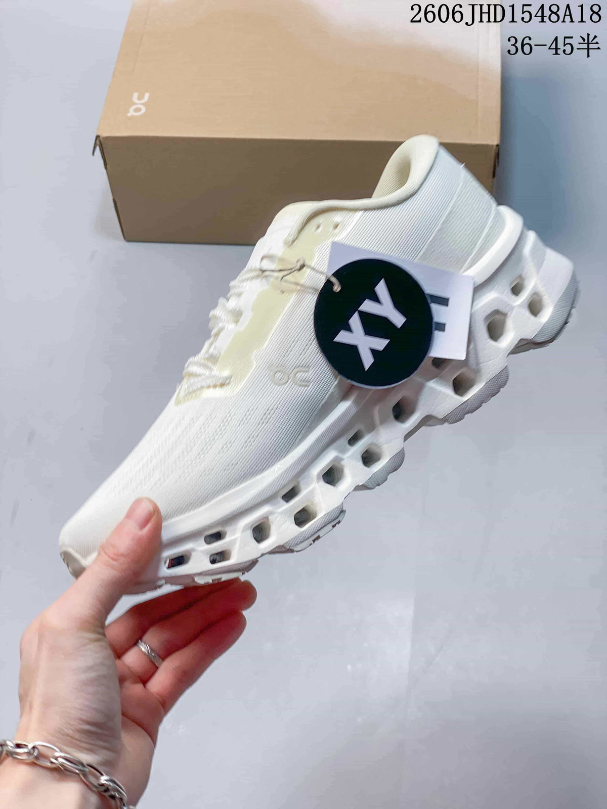 On Cloudmonster White Running Sneakers 611280ASRRY