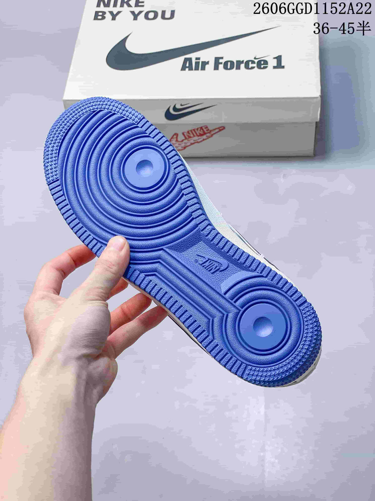 Nike Air Force 1 Low White and Blue Sneakers