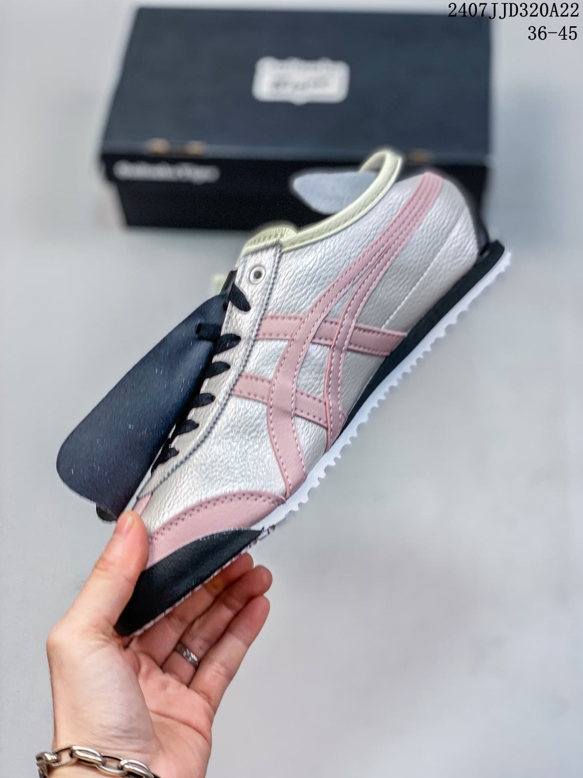 Onitsuka Tiger DL408-0490 Silver and Pink Sneakers