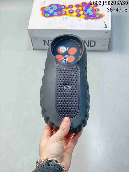 Nike Mind 001 Recovery Slides in Dark Gray and Orange