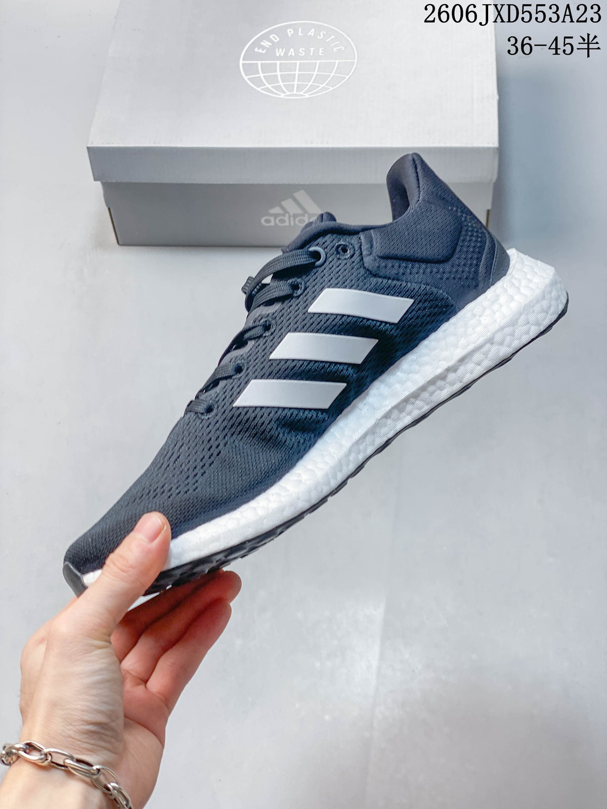 Adidas PureBoost 21 Running Shoes in Navy and White
