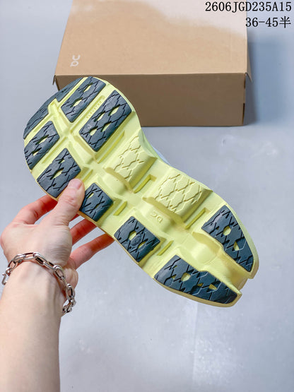 On Cloudmonster 3 Running Shoes, White and Volt Yellow