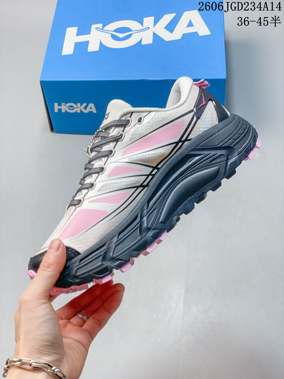 HOKA Mafate Speed 2 Low Trail Running Shoes Pink and Gray
