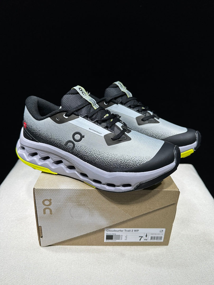 On Cloudsurfer Trail 2 WP Trail Running Shoes Black Grey