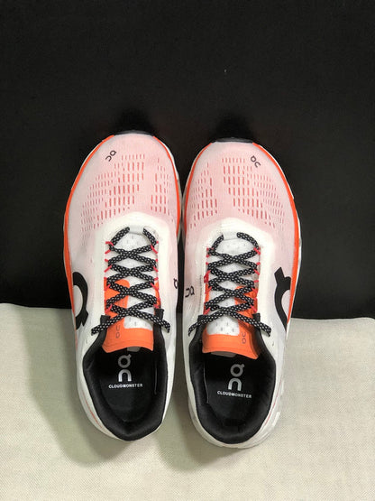 On Cloudmonster 2 Running Shoes in White and Orange
