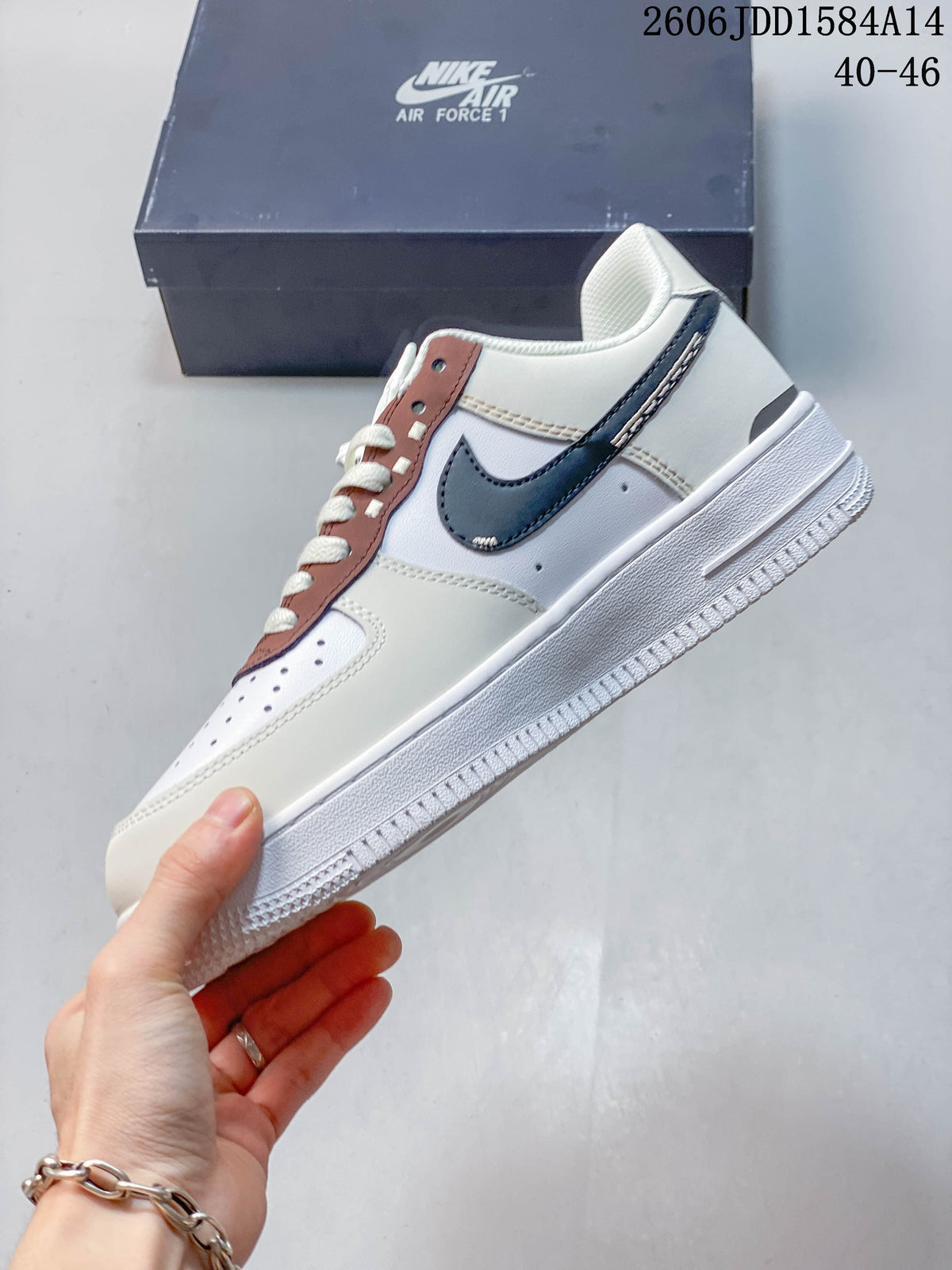 Nike Air Force 1 Low White Brown Sneakers