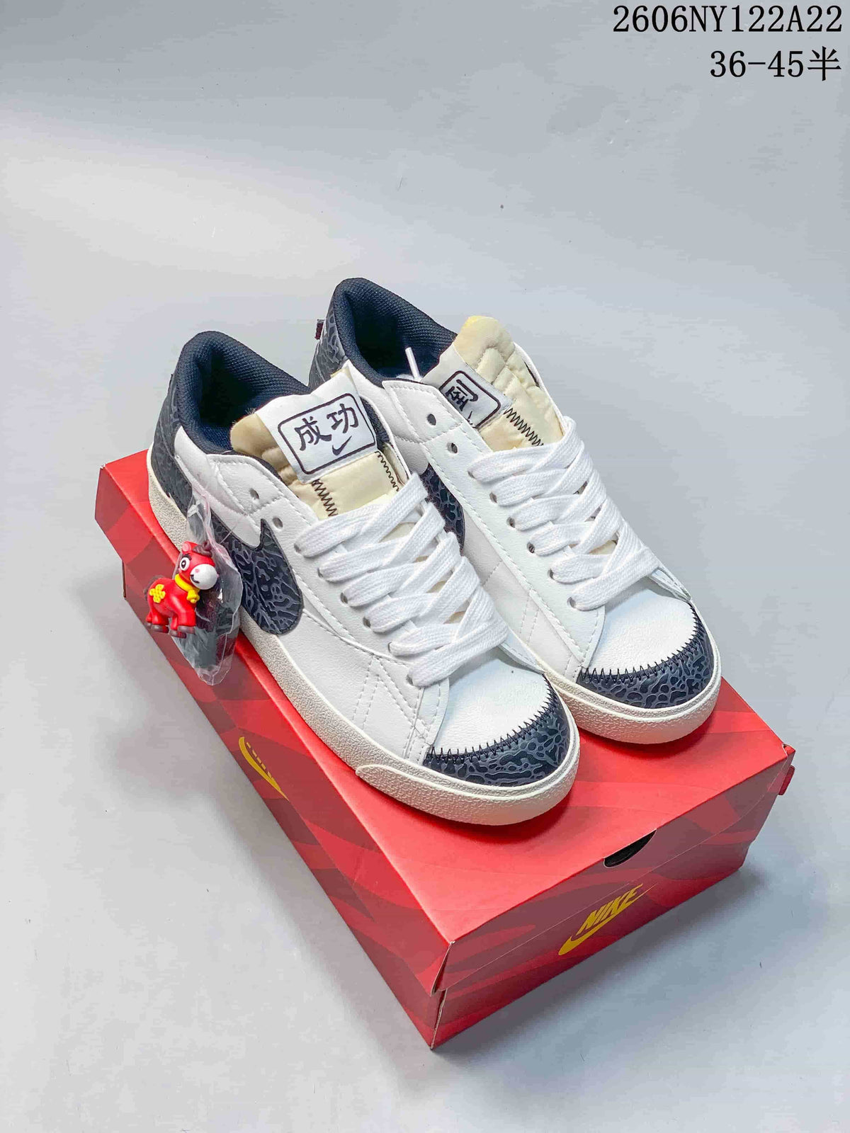 Nike Blazer Low Jumbo Sneakers, Red and White