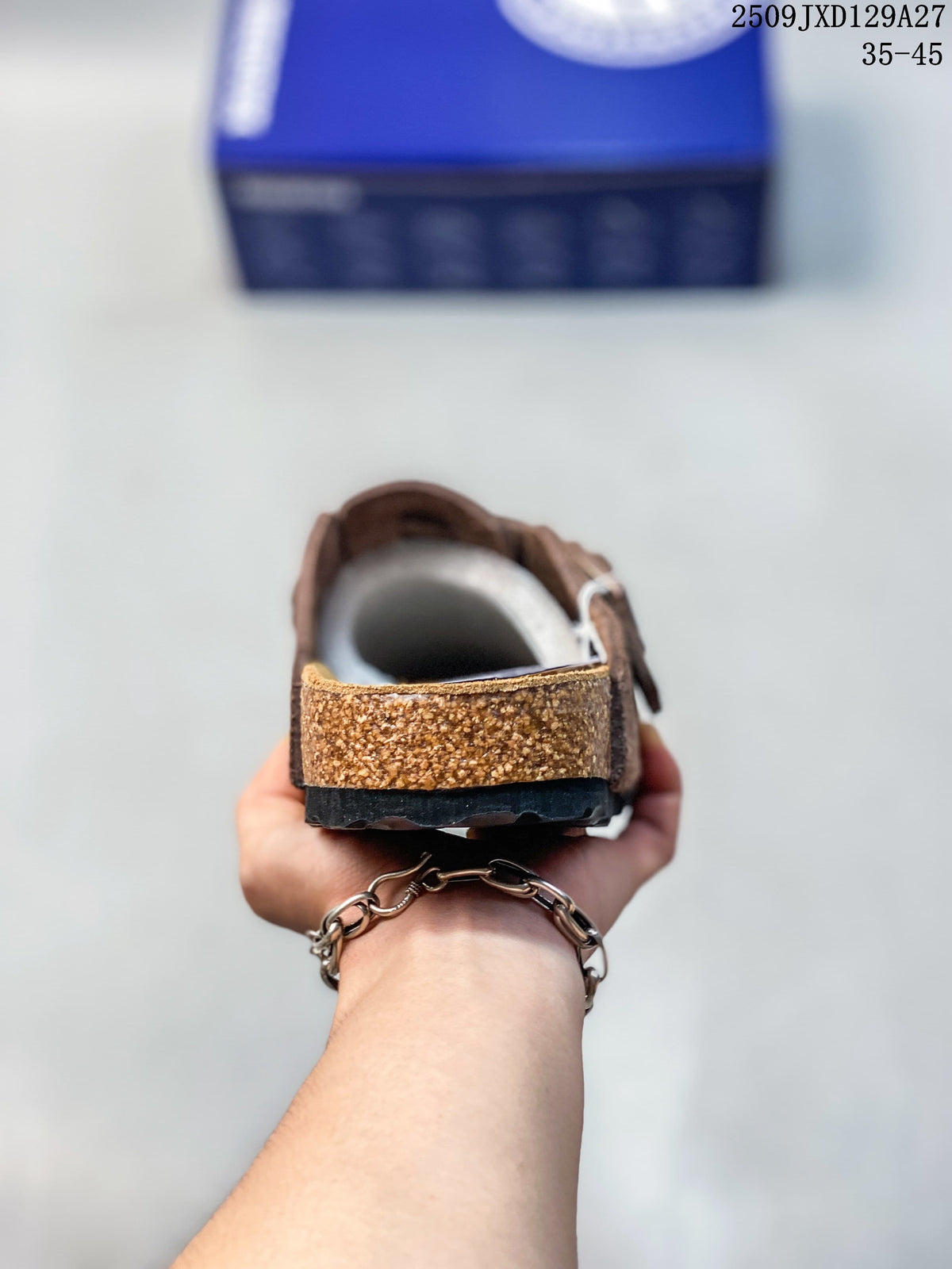 Birkenstock Brown Suede Closed-Toe Clog Mule
