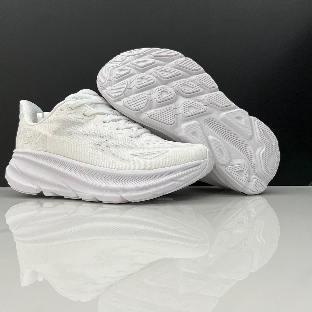 HOKA Clifton 9 White Running Sneakers