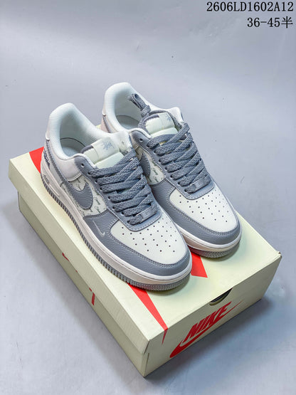 Nike Air Force 1 Low White and Grey Sneakers