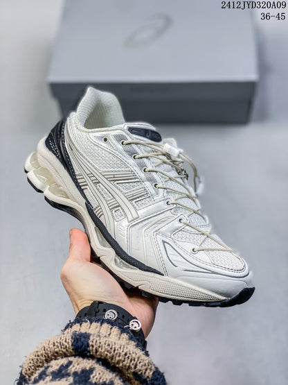 ASICS GEL-KAYANO 14 White and Black Sneakers