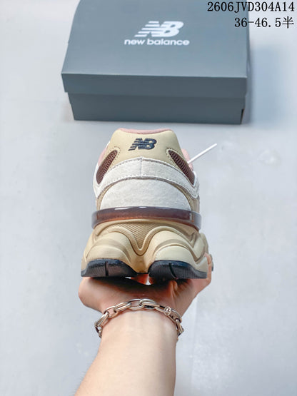 New Balance 9060 Sneakers in Cream, Brown and Pink