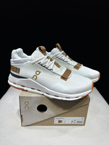 On Cloudnova 2 Sneakers, Ivory and Brown