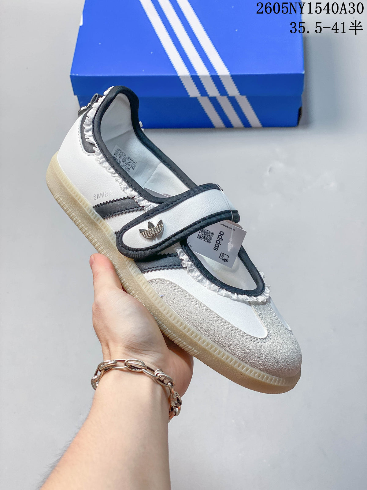 Adidas Samba Jane Mary Jane Sneakers White Black KH6231