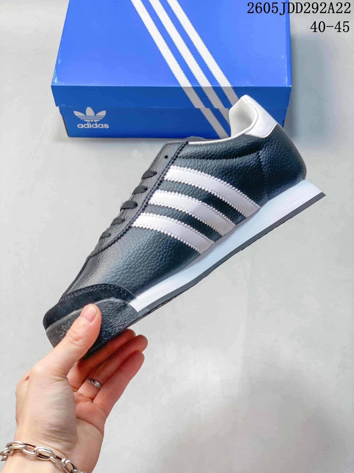 Adidas Samoa Low-Top Sneakers in Charcoal and White