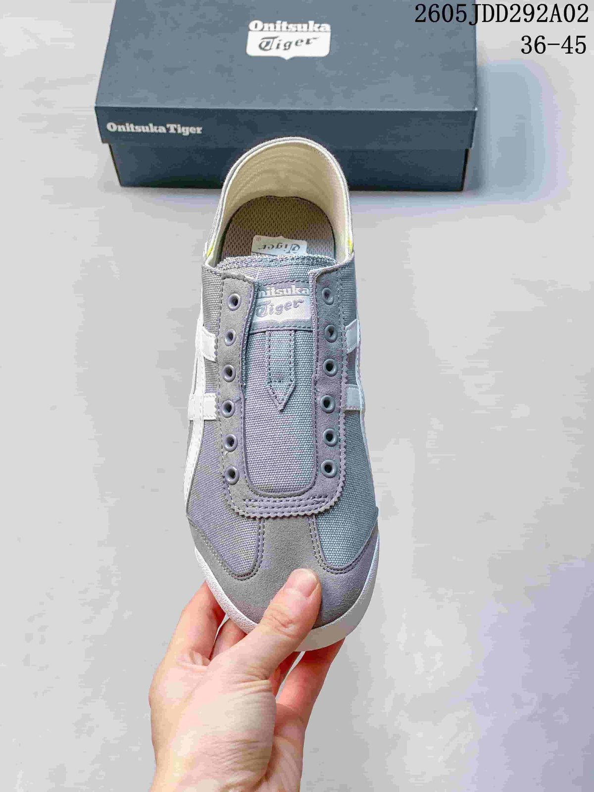 Onitsuka Tiger Mexico Paraty Slip-On Sneakers, Gray