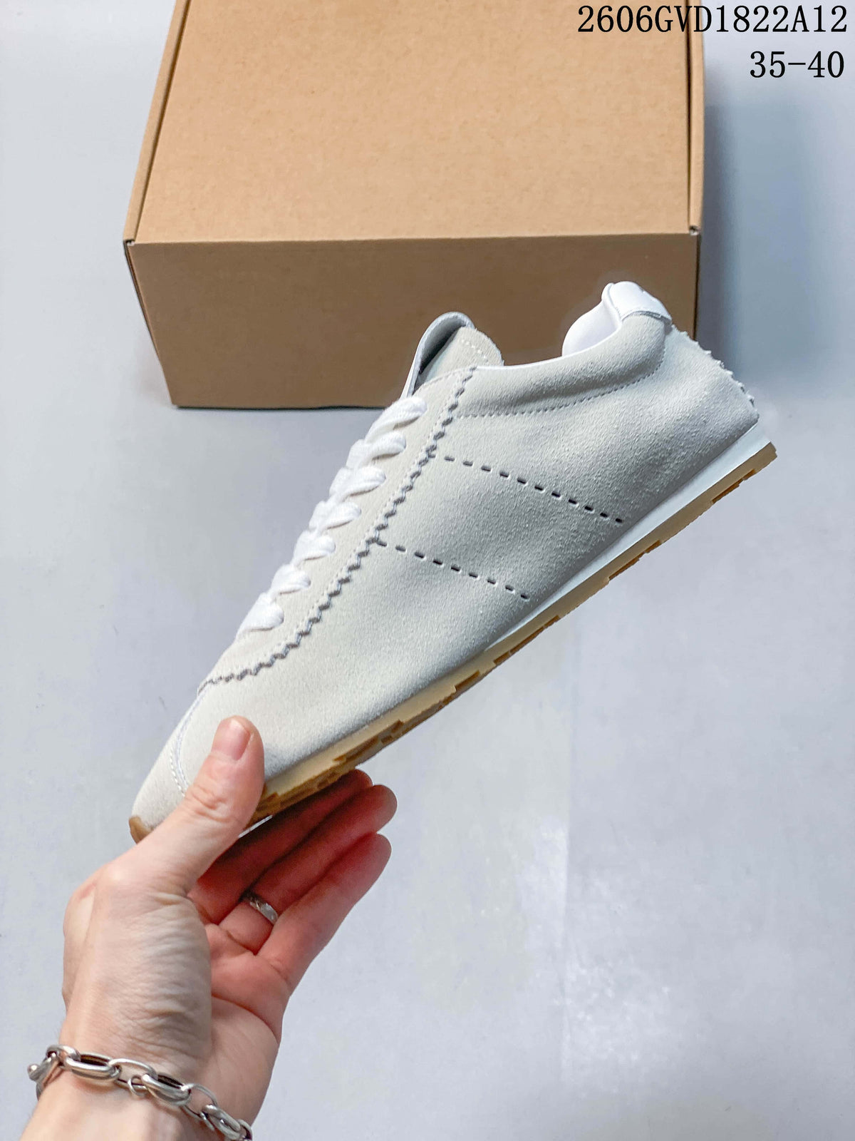 Miu Miu Suede-Look Low-Top Sneakers in White