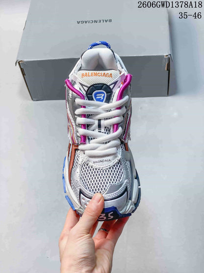 Balenciaga Runner Sneakers in Silver and Multicolor