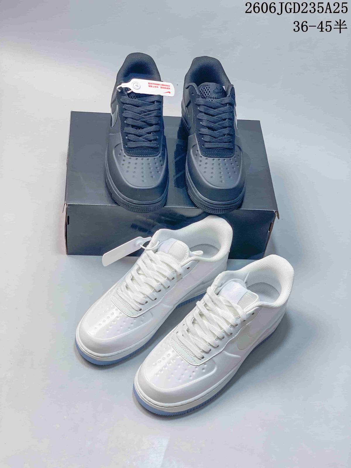 Nike Air Force 1 Low Sneakers in White and Charcoal