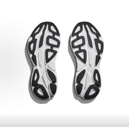 HOKA Bondi 8 White and Black Running Shoes