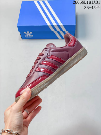 Adidas Samba OG Low-Top Sneakers, Burgundy and Red