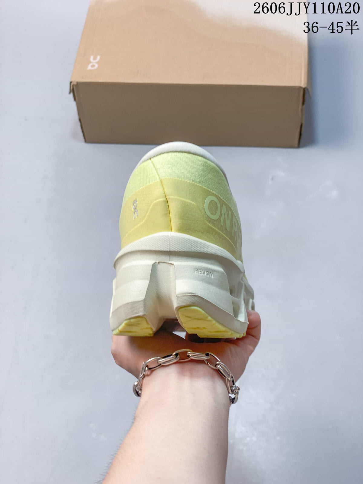 On Cloudmonster 3 Running Shoes in Pale Yellow