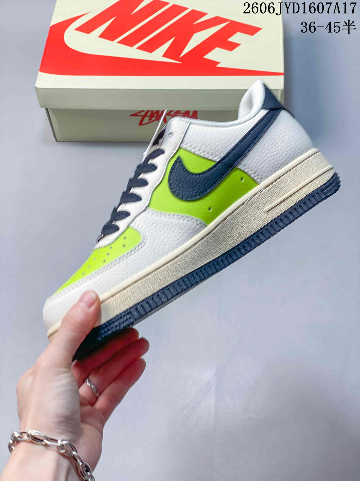 Nike Air Force 1 '07 Low Sneakers in White, Lime and Navy