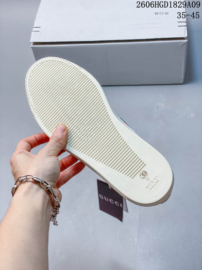 Gucci GG Pattern Low-Top Sneakers with Web Stripe
