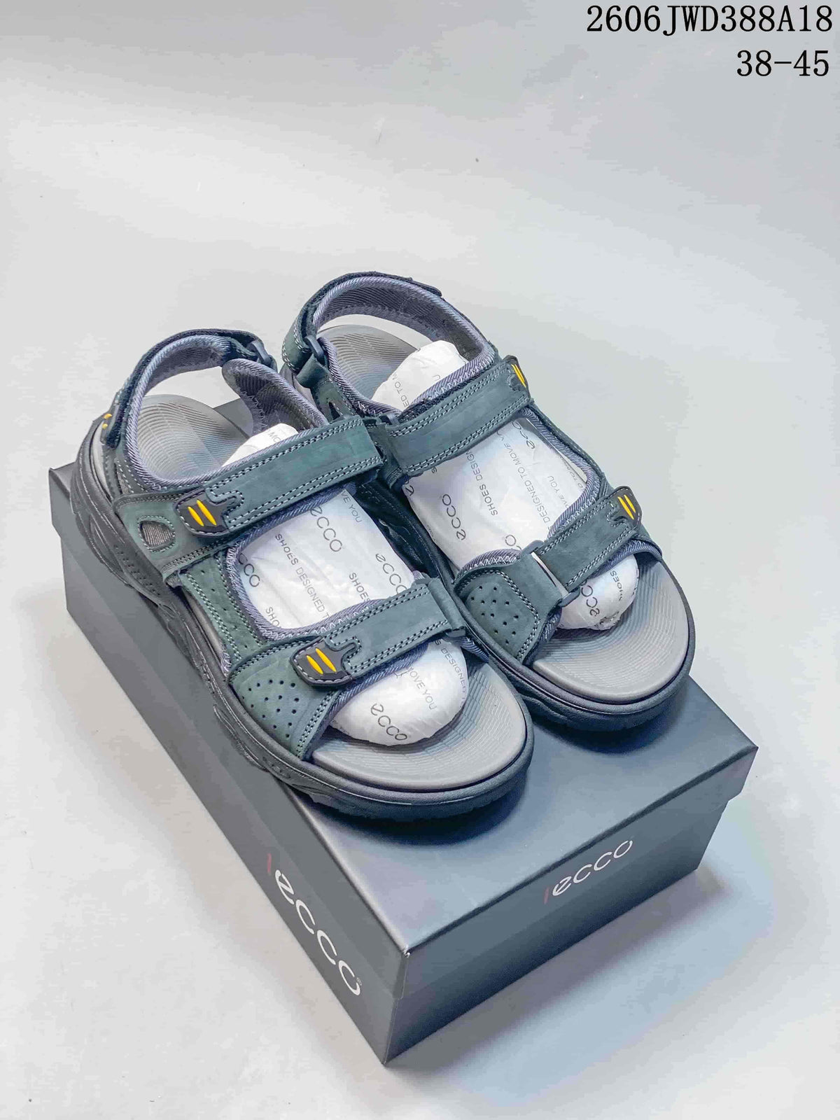 ECCO Adjustable Strap Sandals, Gray, 06JWD388A18