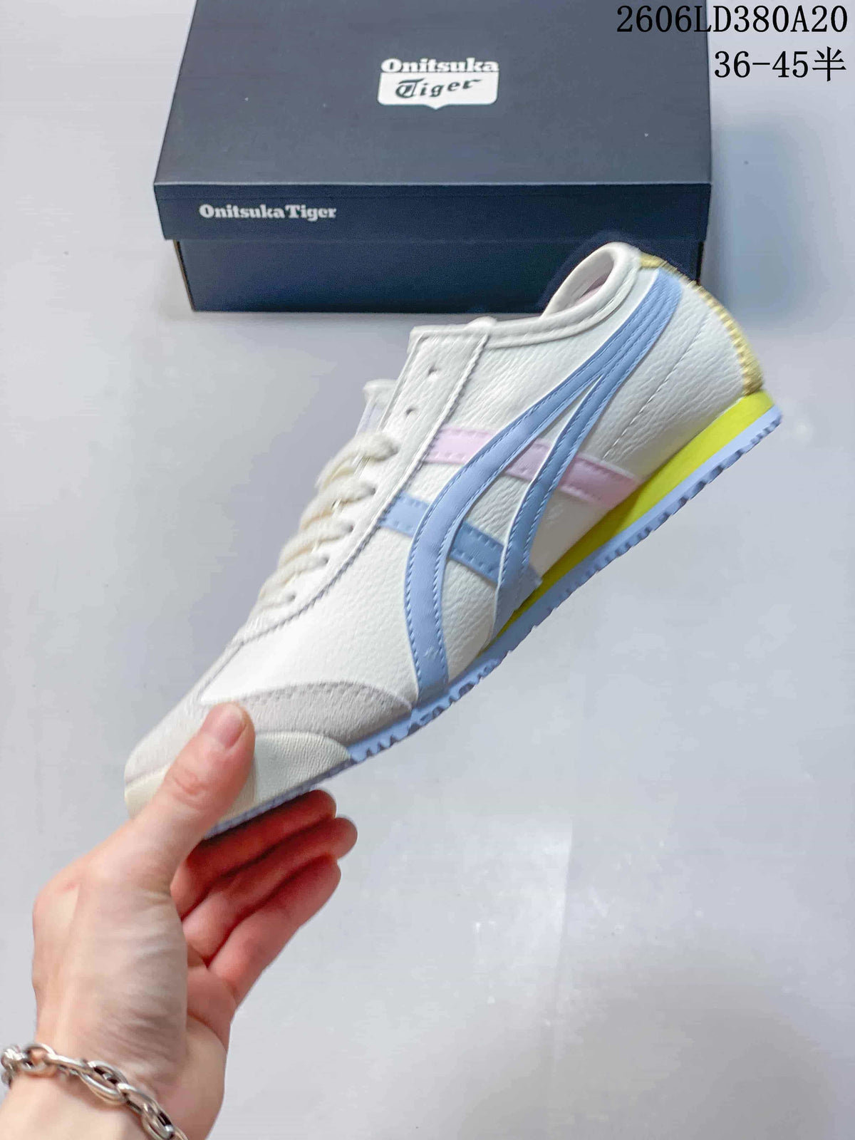 Onitsuka Tiger Mexico 66 Lace-Up Sneakers in White and Pastel