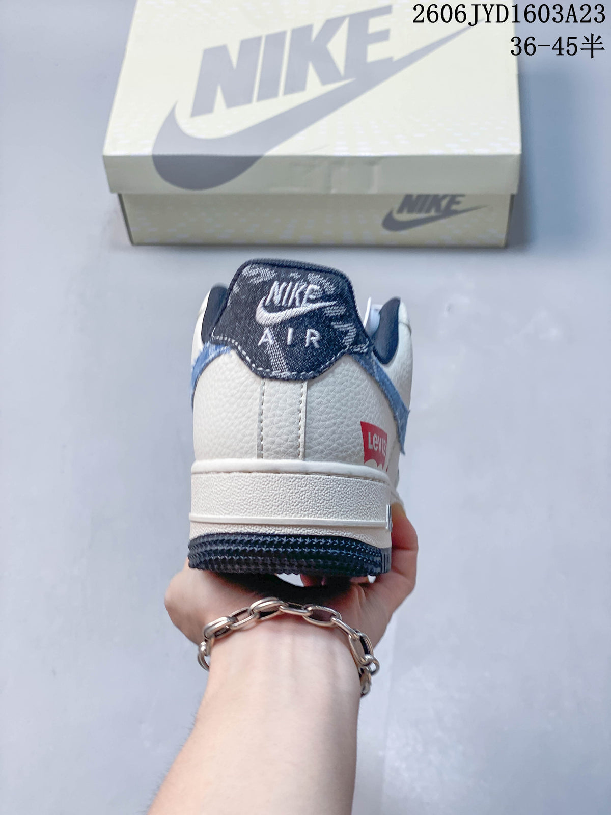 Nike Air Force 1 '07 Low Off-White and Blue Sneakers