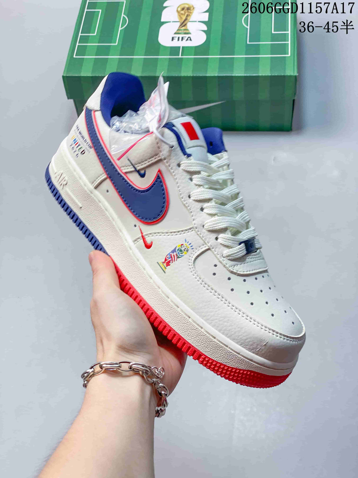 Nike Air Force 1 Low White Blue Red Sneakers