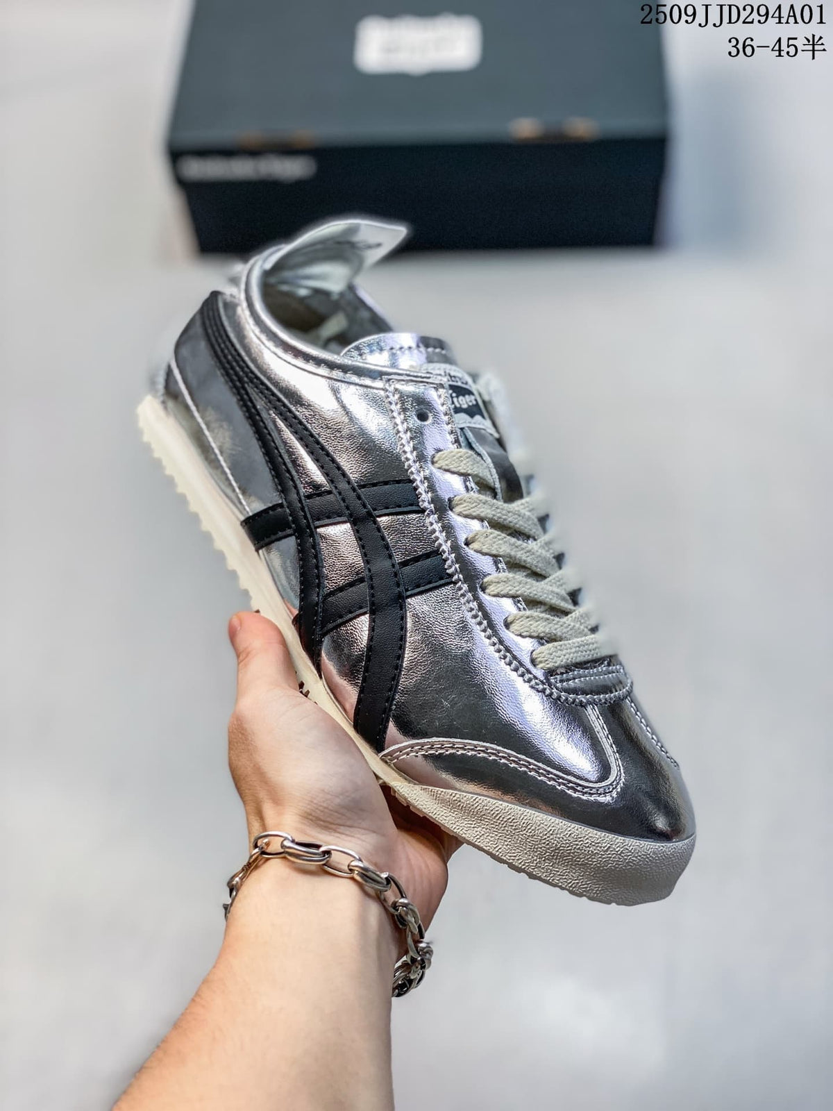 Onitsuka Tiger Mexico 2025 Silver Leather-Style Sneakers
