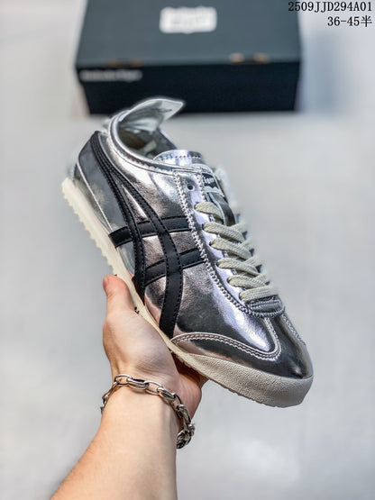 Onitsuka Tiger Mexico 2025 Silver Leather-Style Sneakers