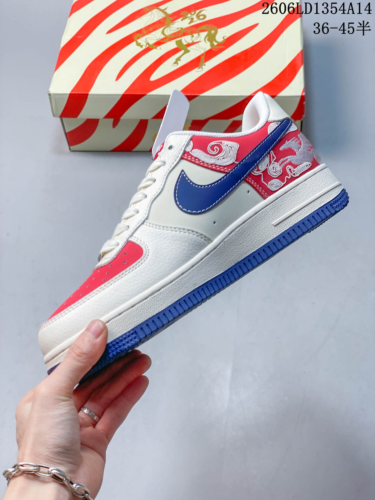 Nike Air Force 1 Low Custom Red and Blue Sneakers