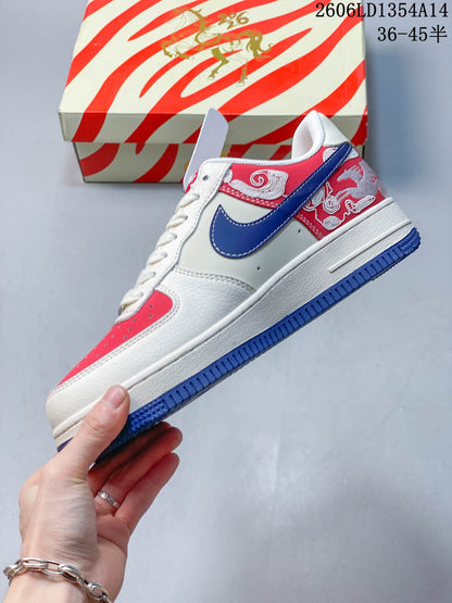 Nike Air Force 1 Low Custom Red and Blue Sneakers